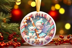 Round Christmas Ornament Sublimation|Clipart Product Image 2