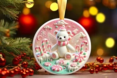 Round Christmas Ornament Sublimation|Clipart Product Image 2