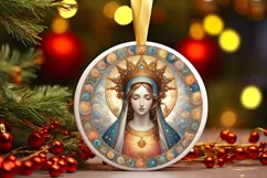Round Christmas Ornament Sublimation|Clipart Product Image 1
