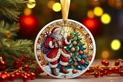 Round Christmas Ornament Sublimation|Clipart Product Image 2