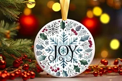 Round Christmas Ornament Sublimation|Clipart Product Image 1