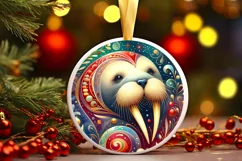 Round Christmas Ornament Sublimation|Clipart Product Image 1