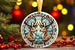 Round Christmas Ornament Sublimation|Clipart Product Image 2