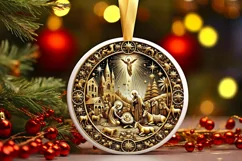 Round Christmas Ornament Sublimation|Clipart Product Image 2