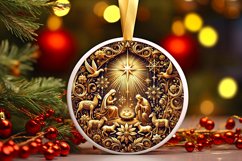 Round Christmas Ornament Sublimation|Clipart Product Image 2