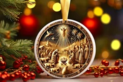 Round Christmas Ornament Sublimation|Clipart Product Image 2