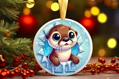 Round Christmas Ornament Sublimation|Clipart Product Image 1