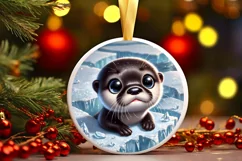 Round Christmas Ornament Sublimation|Clipart Product Image 1