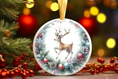 Rein Deer Christmas Ornament Sublimation PNG Product Image 3