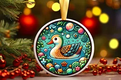Round Christmas Ornament Sublimation|Clipart Product Image 1