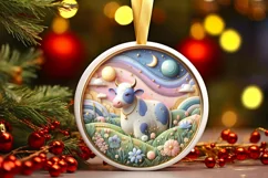 Round Christmas Ornament Sublimation|Clipart Product Image 1