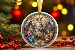 Round Christmas Ornament Sublimation|Clipart Product Image 2