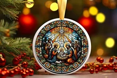 Round Christmas Ornament Sublimation|Clipart Product Image 2