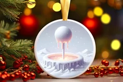 Winter Candy Round Ornament Sublimation PNG Product Image 3