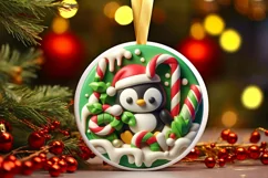Round Christmas Ornament Sublimation|Clipart Product Image 2