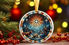 Round Christmas Ornament Sublimation|Clipart Product Image 2
