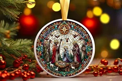 Round Christmas Ornament Sublimation|Clipart Product Image 2