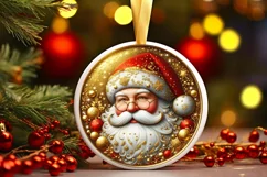 Round Christmas Ornament Sublimation|Clipart Product Image 2
