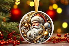 Round Christmas Ornament Sublimation|Clipart Product Image 2