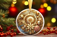 Round Christmas Ornament Sublimation|Clipart Product Image 2