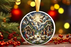 Round Christmas Ornament Sublimation|Clipart Product Image 1