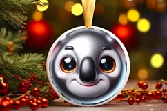 Koala Smiling Round Ornament Sublimation PNG Product Image 3