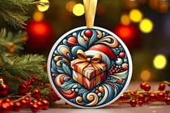 Round Christmas Ornament Sublimation|Clipart Product Image 1