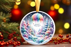 Snowy Greetings Christmas Ornament Sublimation PNG Product Image 3