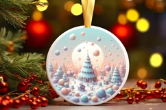Winter Candy Round Ornament Sublimation PNG Product Image 3