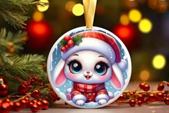 Round Christmas Ornament Sublimation|Clipart Product Image 1