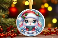 Round Christmas Ornament Sublimation|Clipart Product Image 1