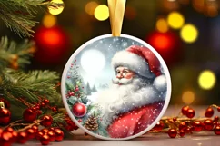 Santa Christmas Ornament Sublimation PNG Product Image 3