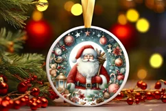 Santa Christmas Ornament Sublimation PNG Product Image 3