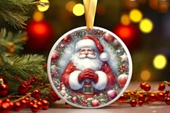 Santa Christmas Ornament Sublimation PNG Product Image 3