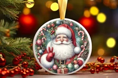 Santa Christmas Ornament Sublimation PNG Product Image 3