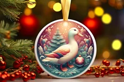 Round Christmas Ornament Sublimation|Clipart Product Image 2