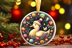Round Christmas Ornament Sublimation|Clipart Product Image 2