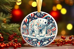 Round Christmas Ornament Sublimation|Clipart Product Image 1