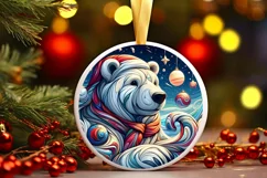 Round Christmas Ornament Sublimation|Clipart Product Image 1