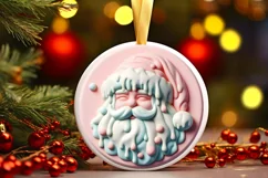 Santa Christmas Ornament Sublimation PNG Product Image 3