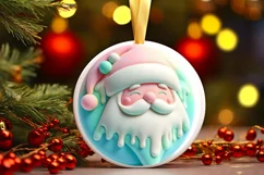 Santa Christmas Ornament Sublimation PNG Product Image 3