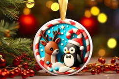 Round Christmas Ornament Sublimation|Clipart Product Image 2