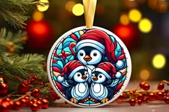 Round Christmas Ornament Sublimation|Clipart Product Image 2