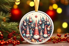 Round Christmas Ornament Sublimation|Clipart Product Image 1