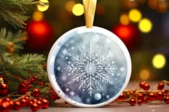 Round Christmas Ornament Sublimation|Clipart Product Image 3