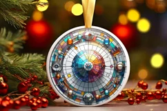 Round Christmas Ornament Sublimation|Clipart Product Image 2