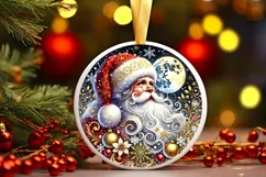 Round Christmas Ornament Sublimation|Clipart Product Image 2