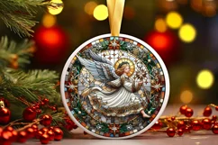 Round Christmas Ornament Sublimation|Clipart Product Image 1