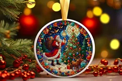 Round Christmas Ornament Sublimation|Clipart Product Image 1