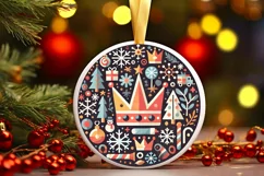 Round Christmas Ornament Sublimation|Clipart Product Image 2